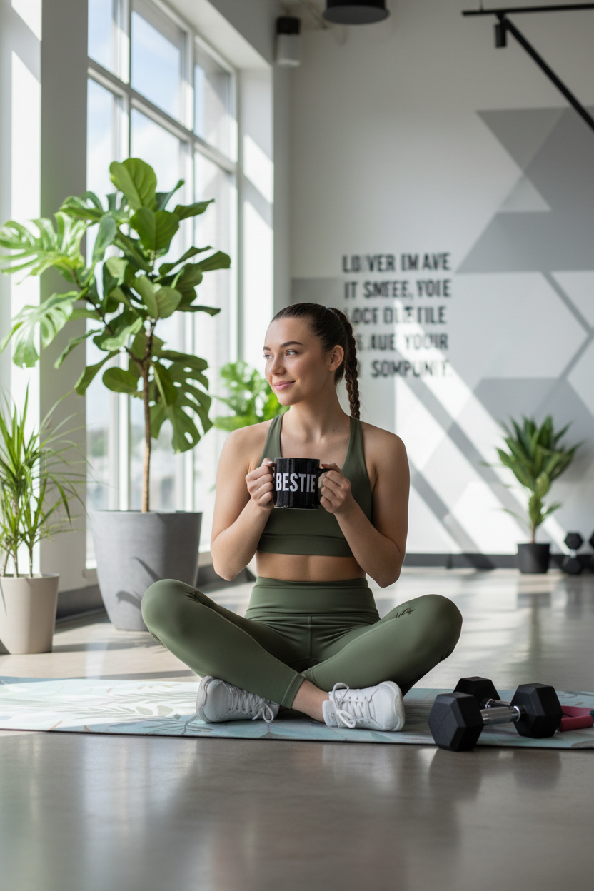 Fitness mit Bestie-Tasse