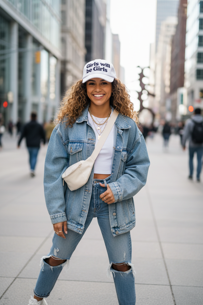 Girls will be Girls – Das CRAZY Dad Hat – weiße Cap mit Jugendwort – Geschenkidee für Frauen – KCCMShop"