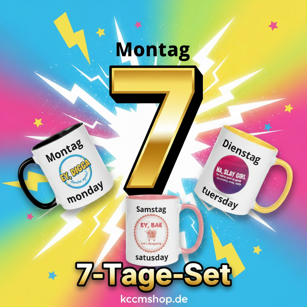 ⭐ Das CRAZY 7-Tage-SET – Alle 7 Tassen – Spare über 20%!